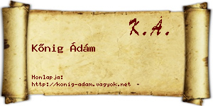 Kőnig Ádám névjegykártya